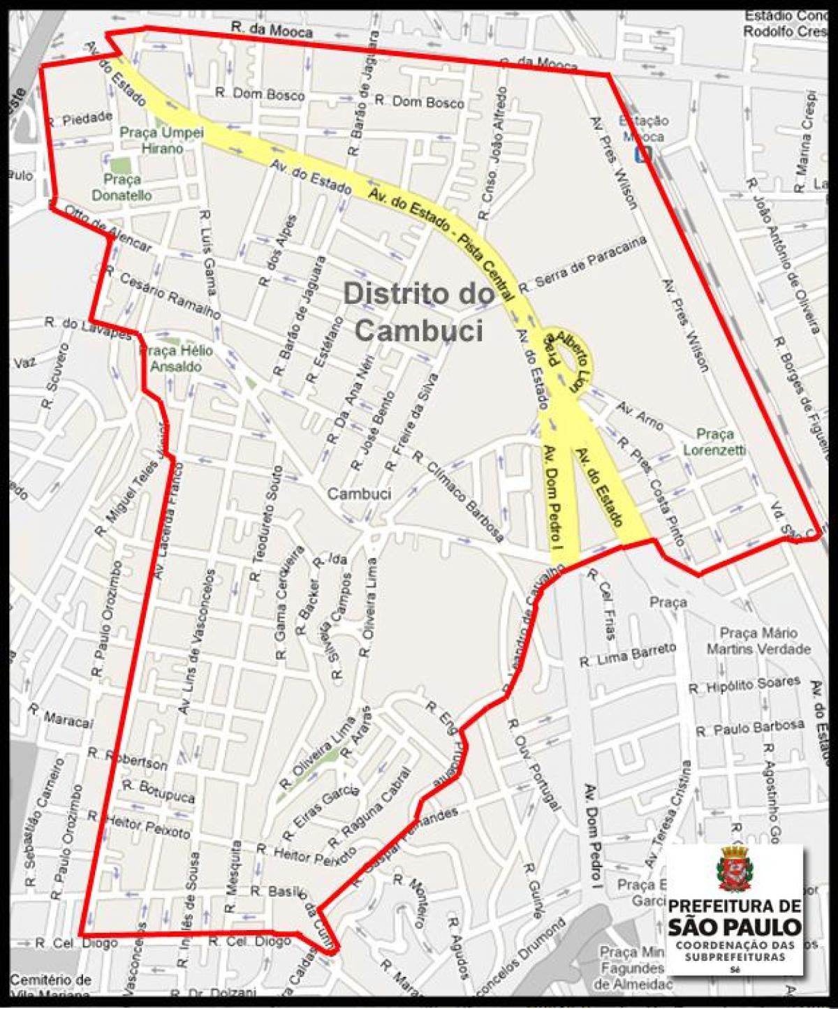 Karte Cambuci Sao Paulo