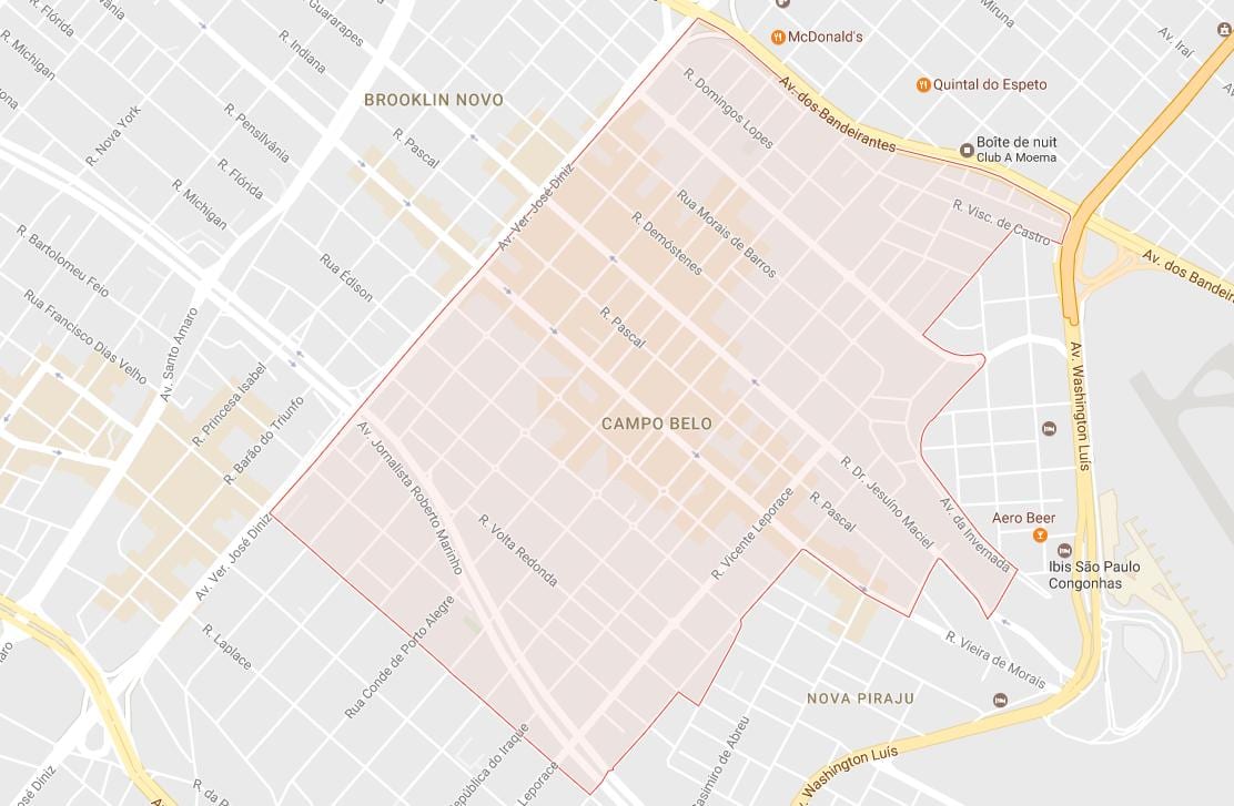 Karte Campo Belo Sao Paulo