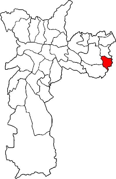 Karte Cidade Tiradentes sub-prefektūrā Sao Paulo