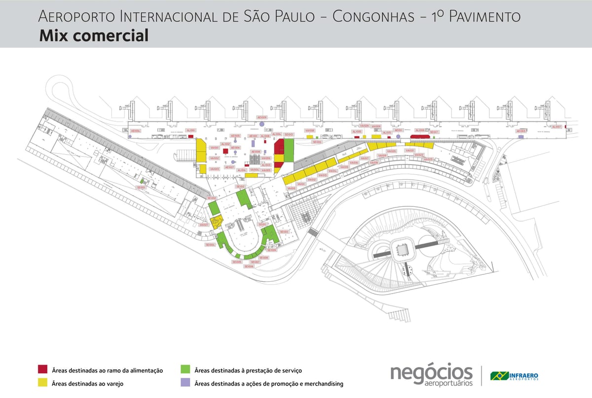 Karte Congonhas airport - 1. Stāvā