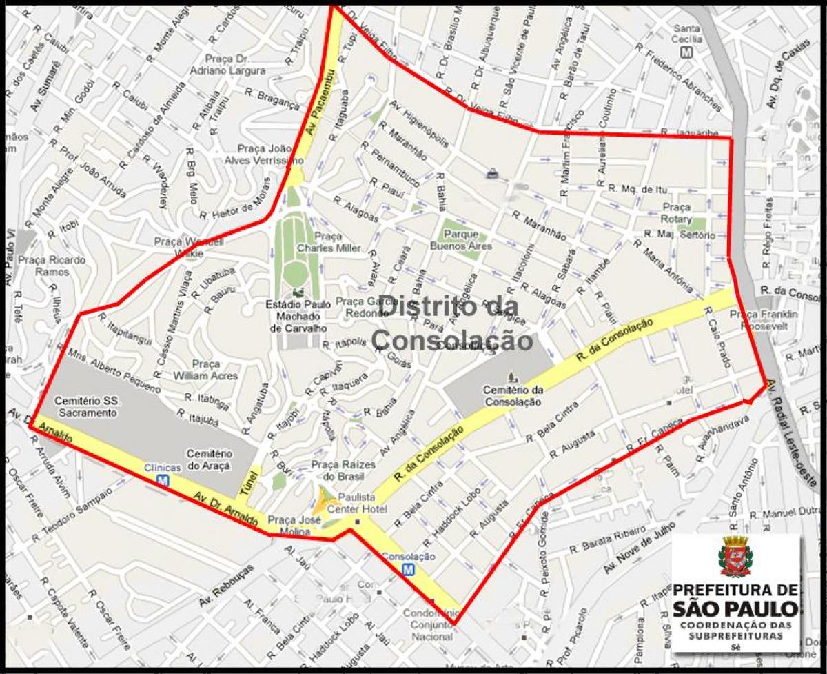 Karte Consolação Sao Paulo