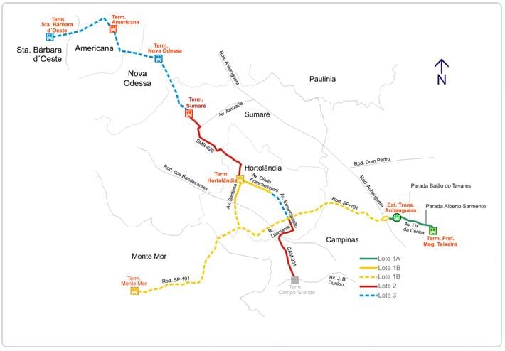 Karte corredor metropolitano Biléo Soares