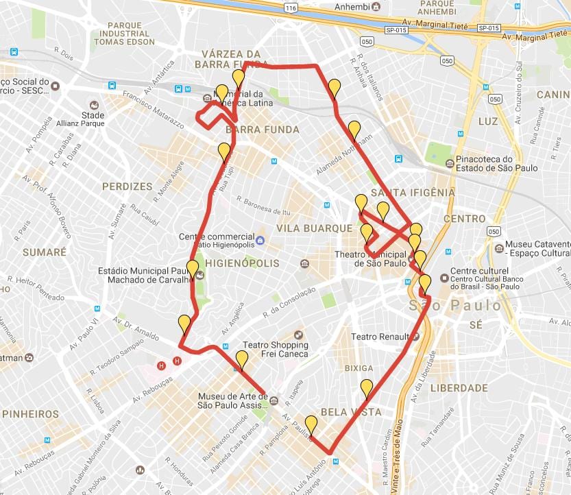 Karte Corrida Starptautisko São Silvestre