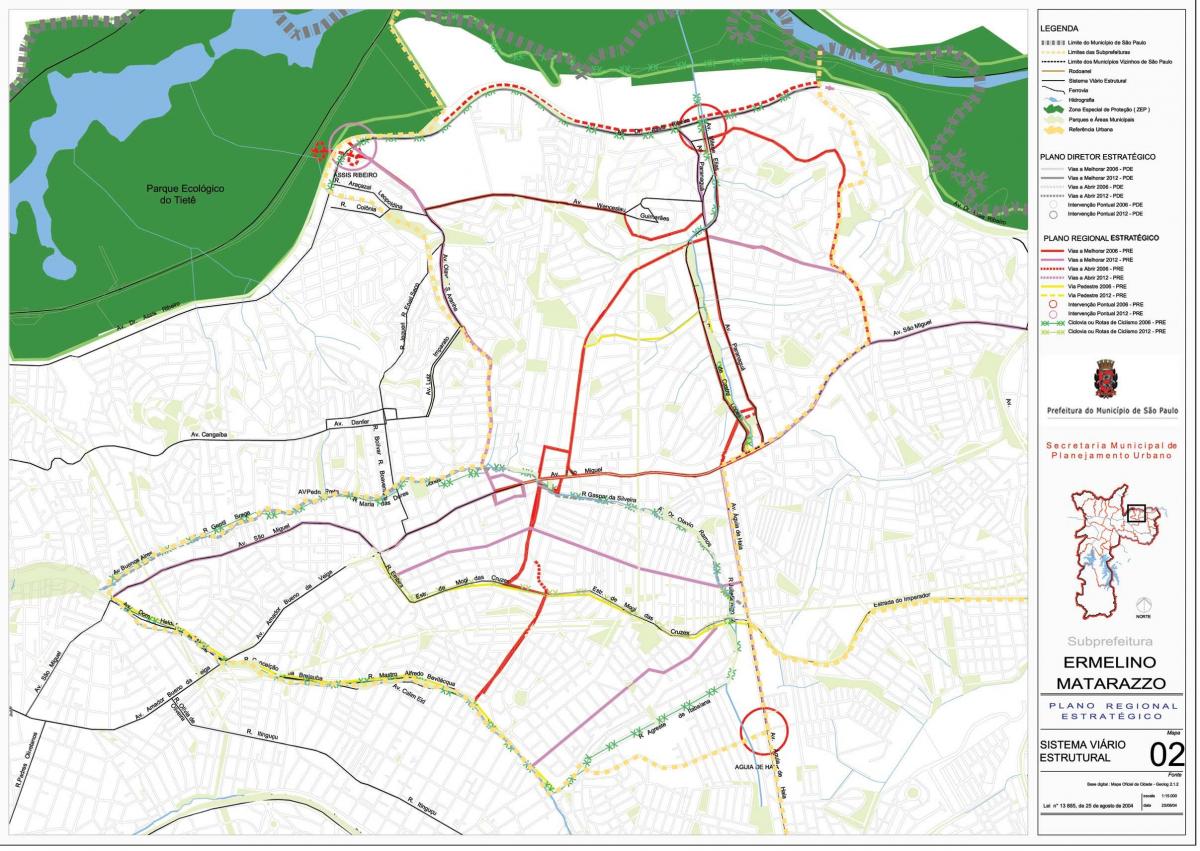 Karte Ermelino Matarazzo Sao Paulo - Ceļi