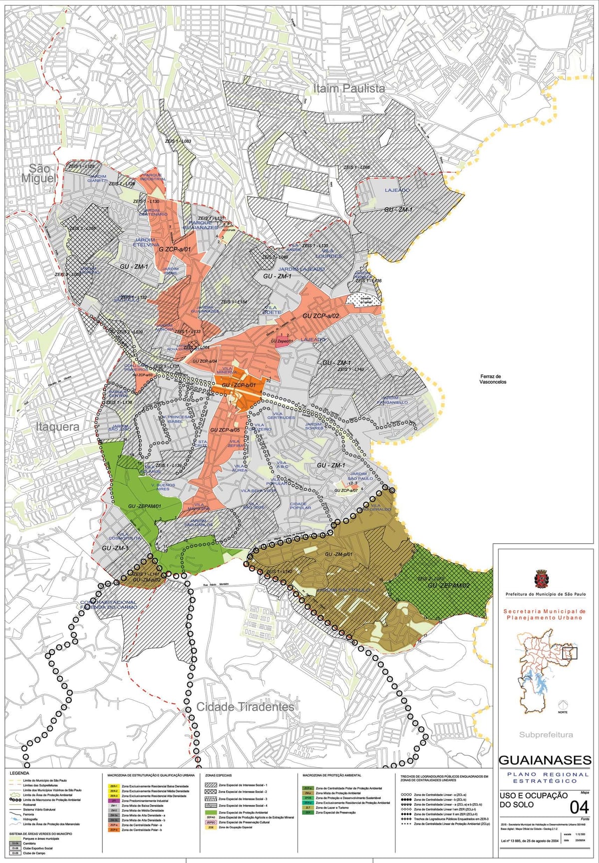 Karte Guaianases Sao Paulo - Nodarbošanās augsnes