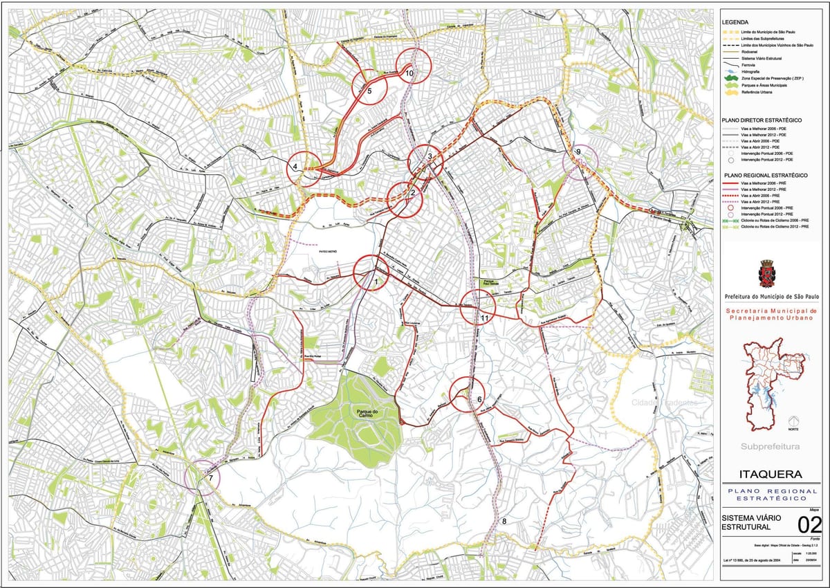 Karte Itaquera Sao Paulo - Ceļi