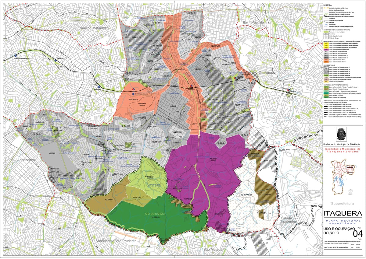 Karte Itaquera Sao Paulo - Nodarbošanās augsnes