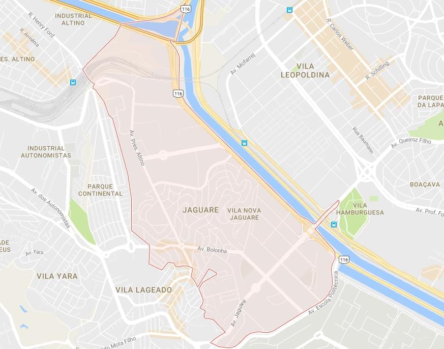 Karte Jaguaré Sao Paulo