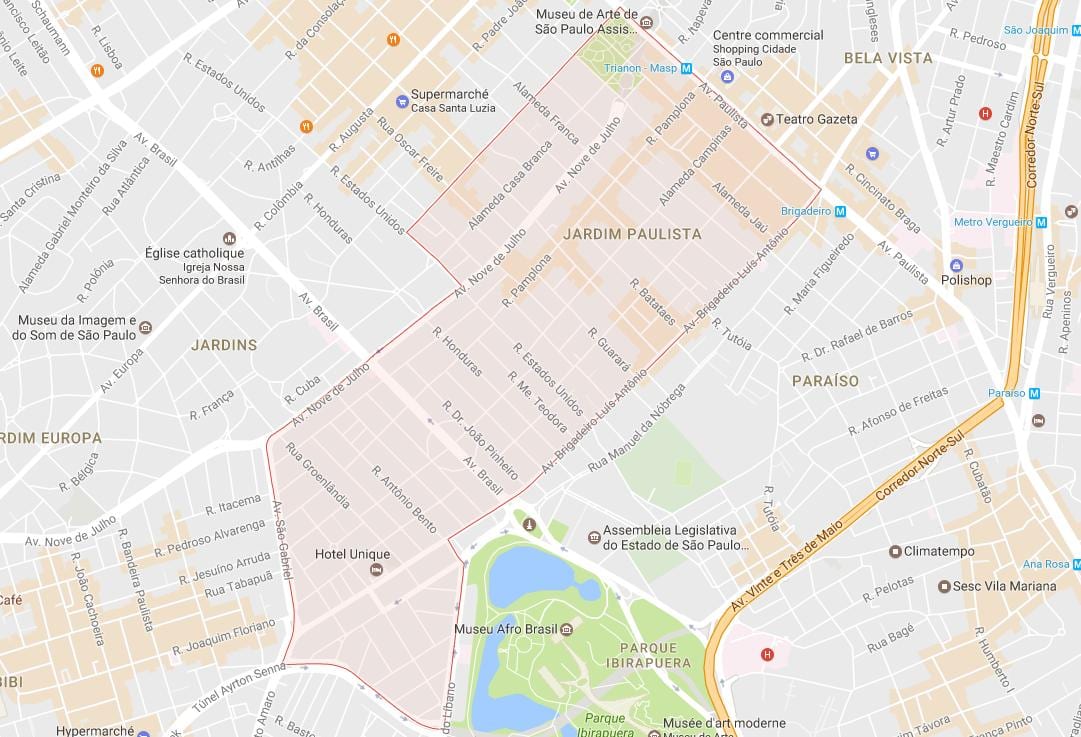 Karte Jardim Paulista Sao Paulo