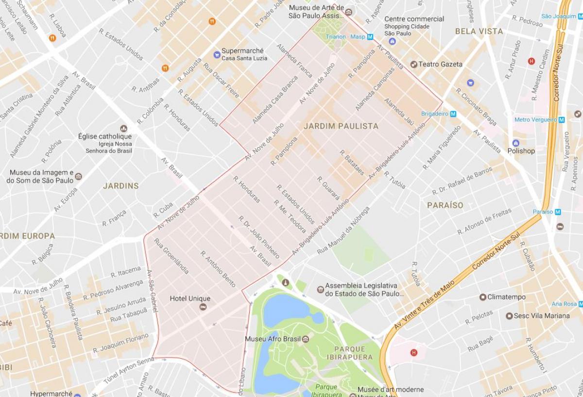 Karte Jardim Paulista Sao Paulo