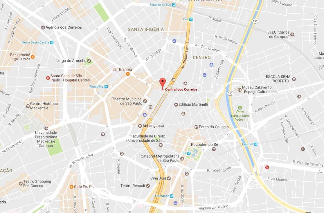 Karte Palácio dos Correios Sao Paulo