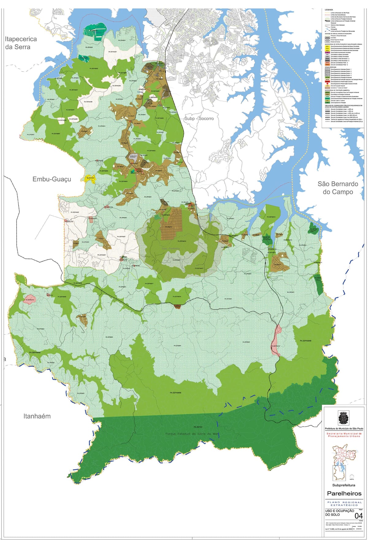 Karte Parelheiros Sao Paulo - Nodarbošanās augsnes