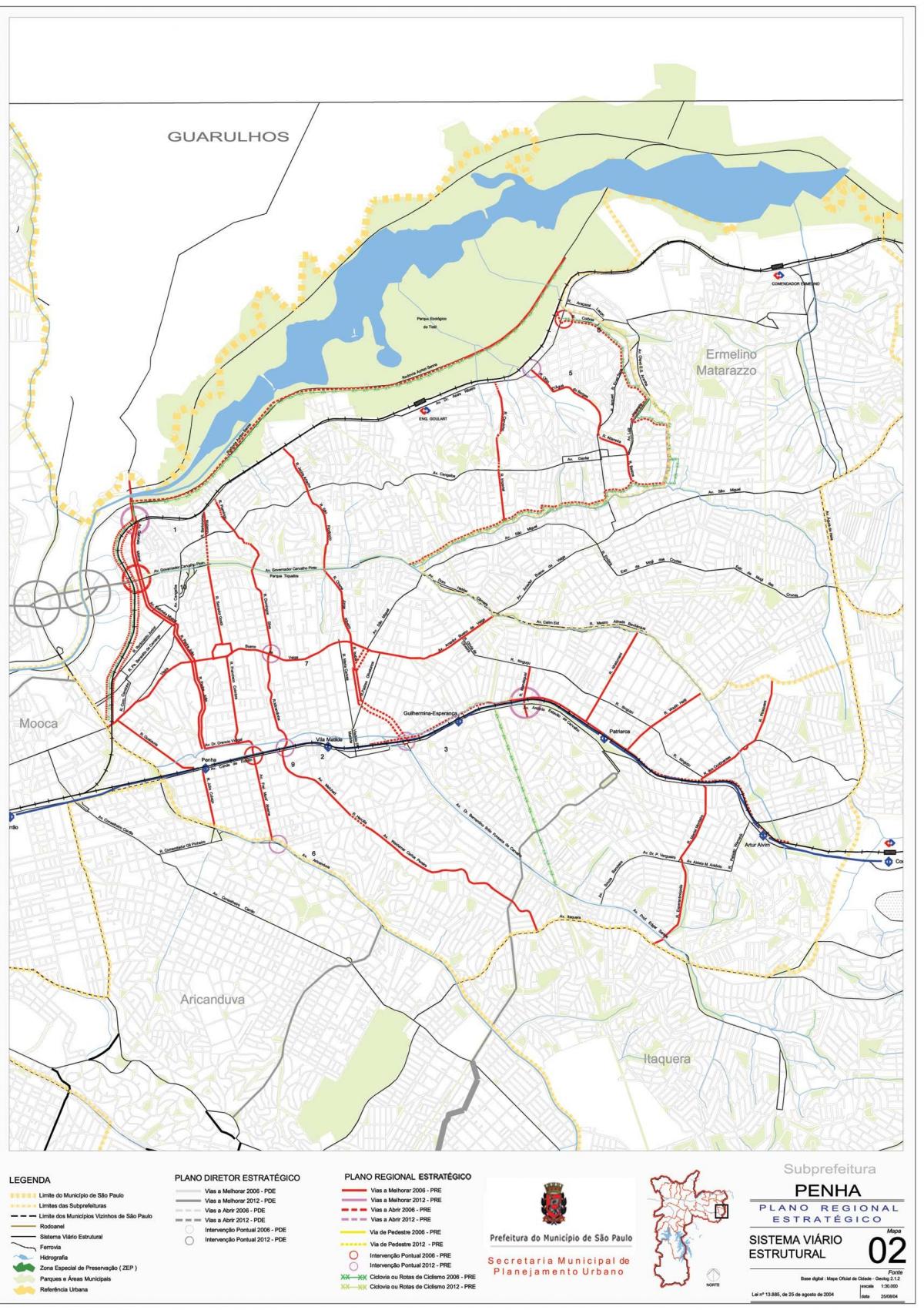 Karte Penha Sao Paulo - Ceļi
