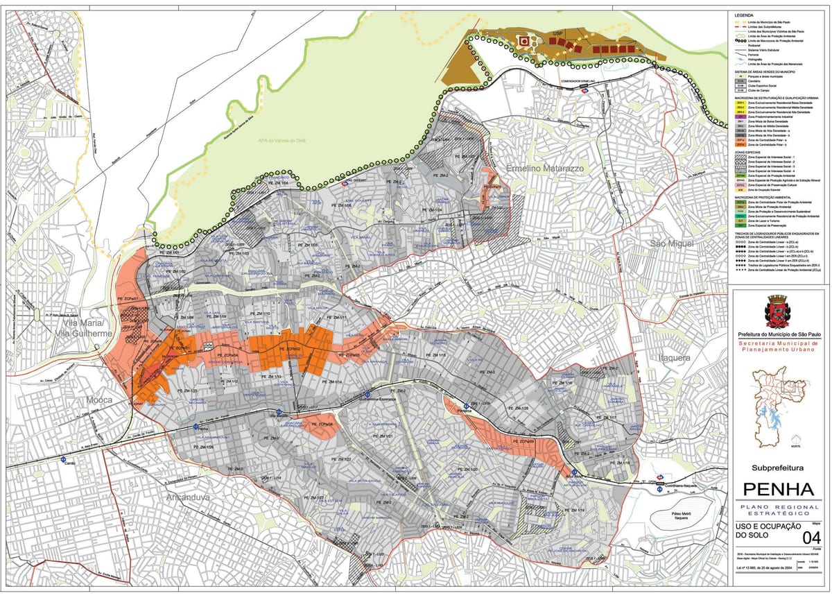Karte Penha Sao Paulo - Nodarbošanās augsnes