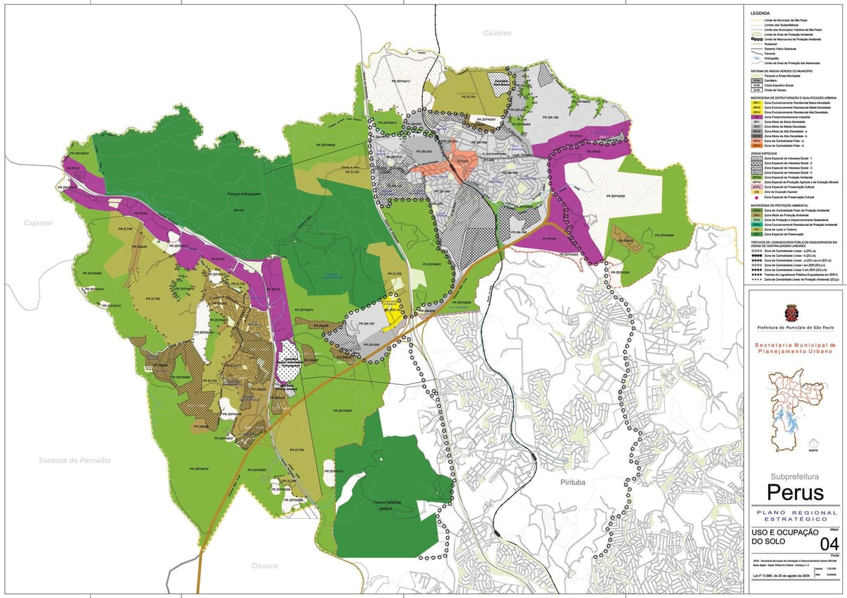 Karte Perus Sao Paulo - Nodarbošanās augsnes