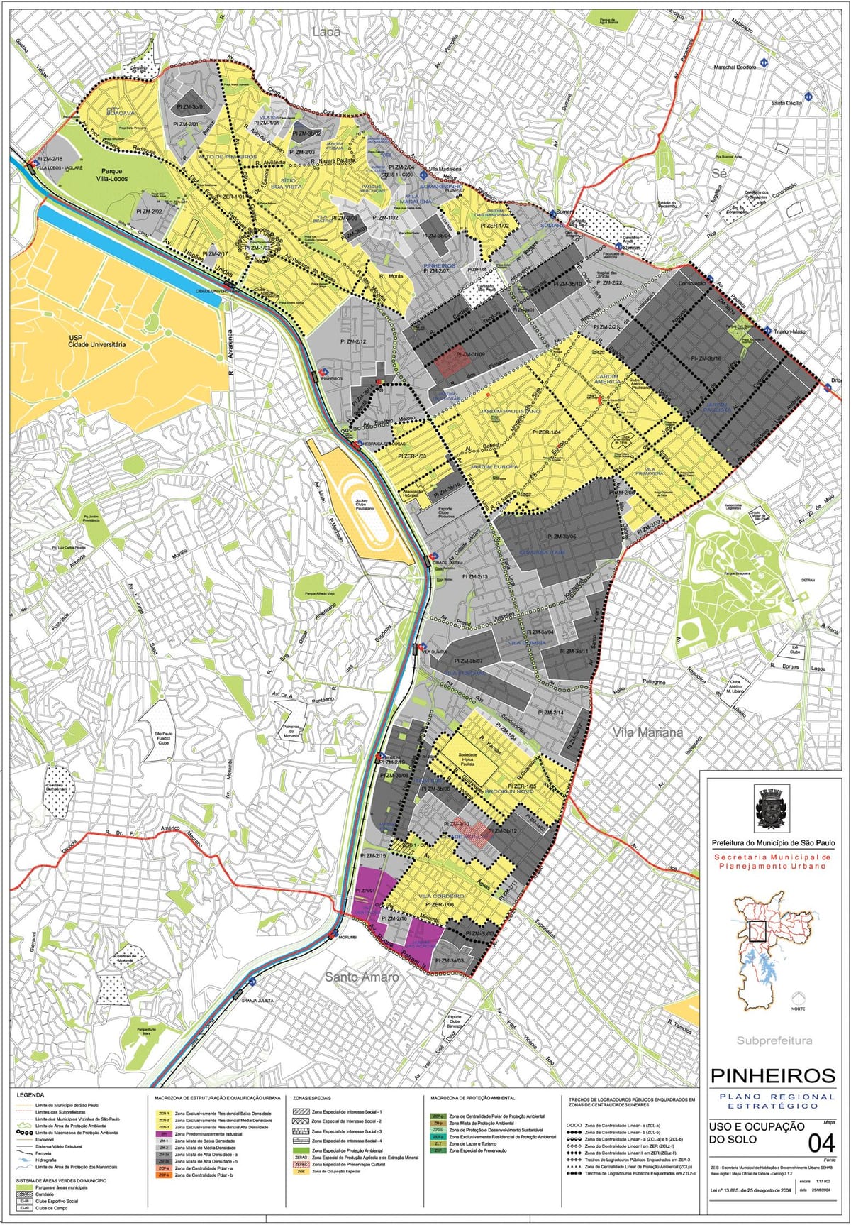 Karte São Paulo Pinheiros - Nodarbošanās augsnes