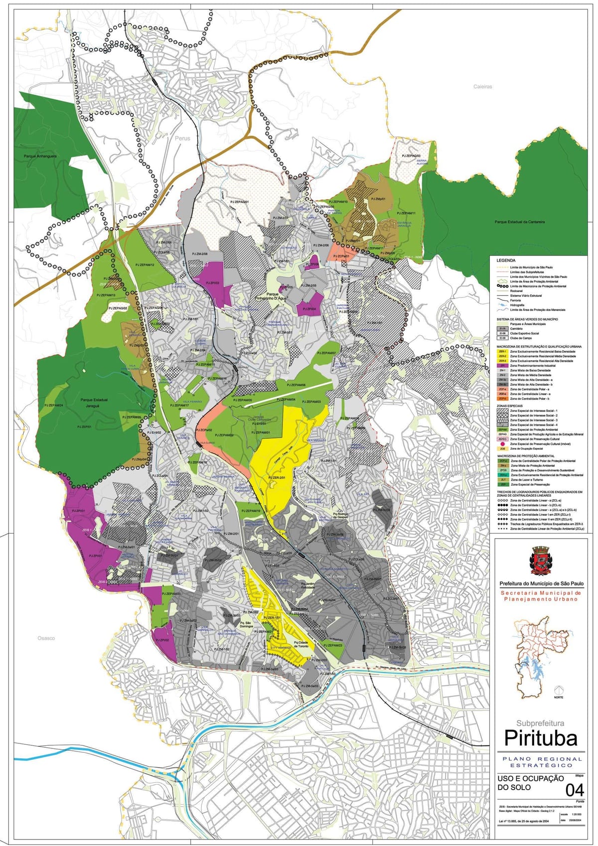 Karte Pirituba-Jaraguá Sao Paulo - Nodarbošanās augsnes
