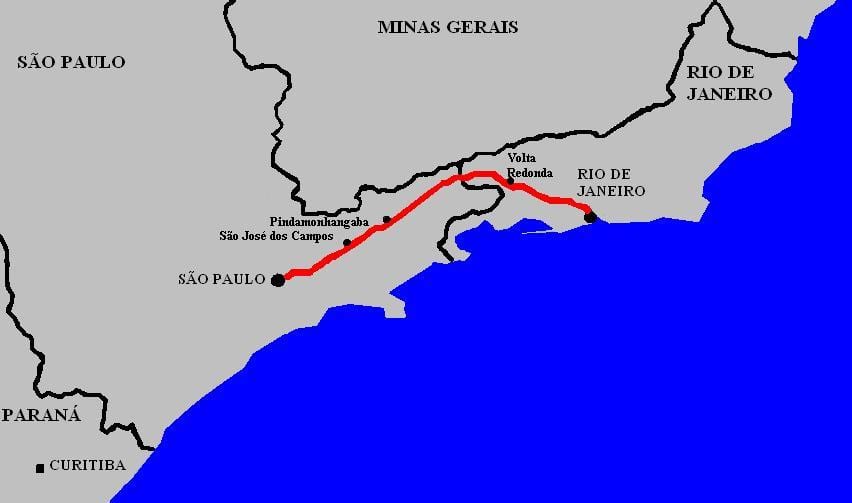 Karte Prezidents Dutra šosejas - BR 116