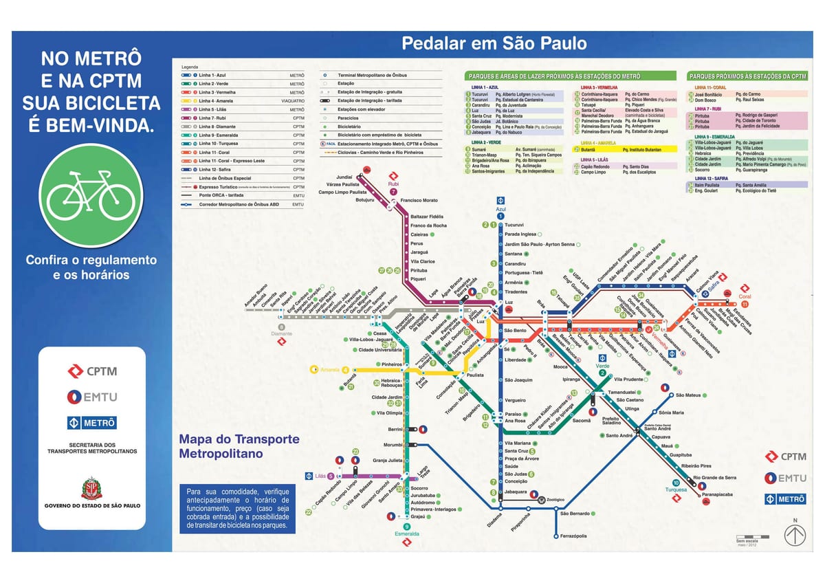 Karte riteņbraukšana rokasgrāmata Sao Paulo