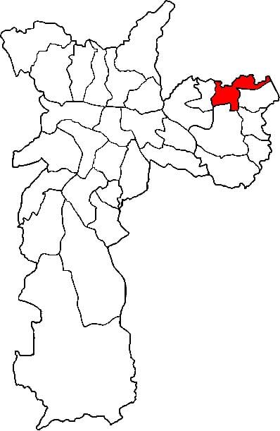 Karte São Miguel Paulista sub-prefektūrā Sao Paulo