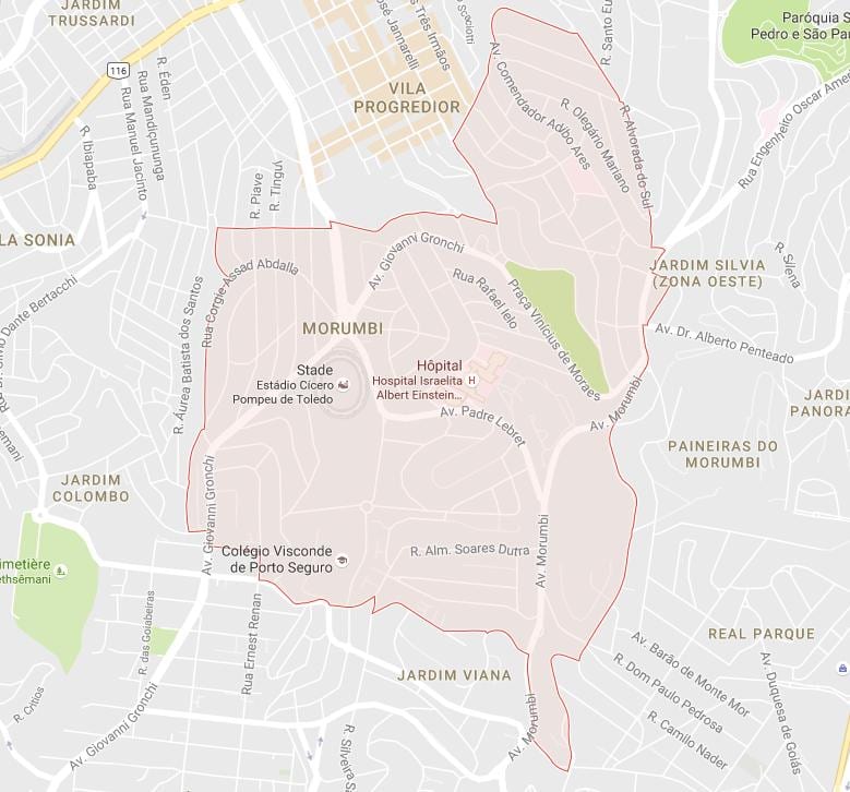 Karte São Paulo Morumbi