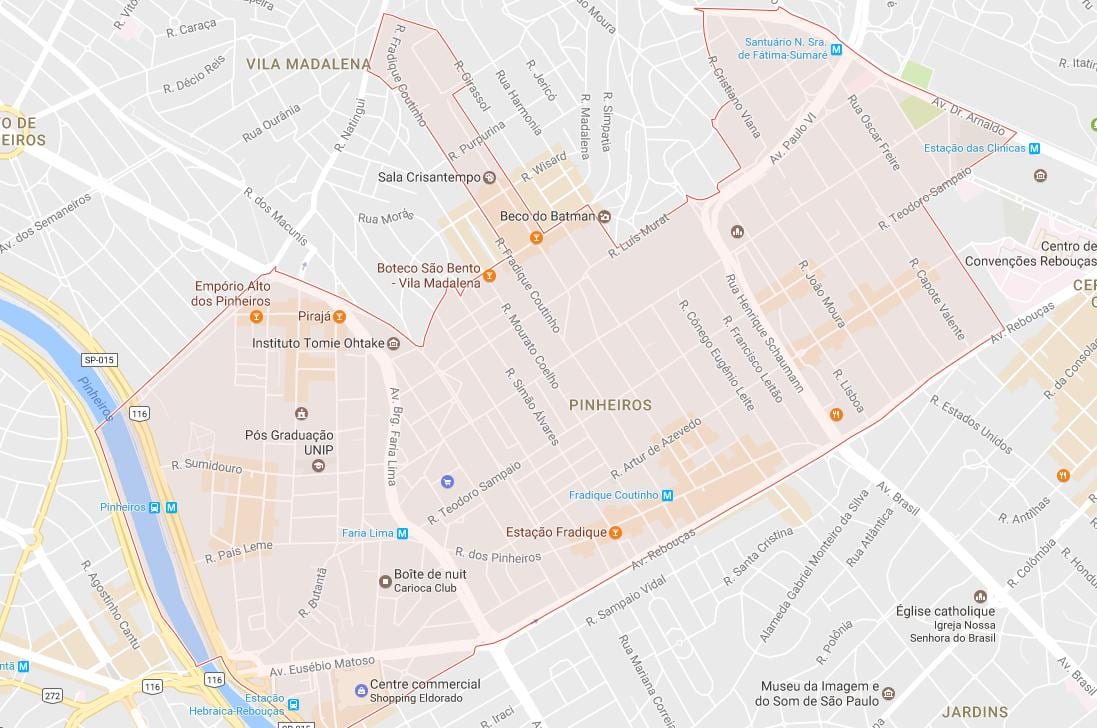 Karte São Paulo Pinheiros