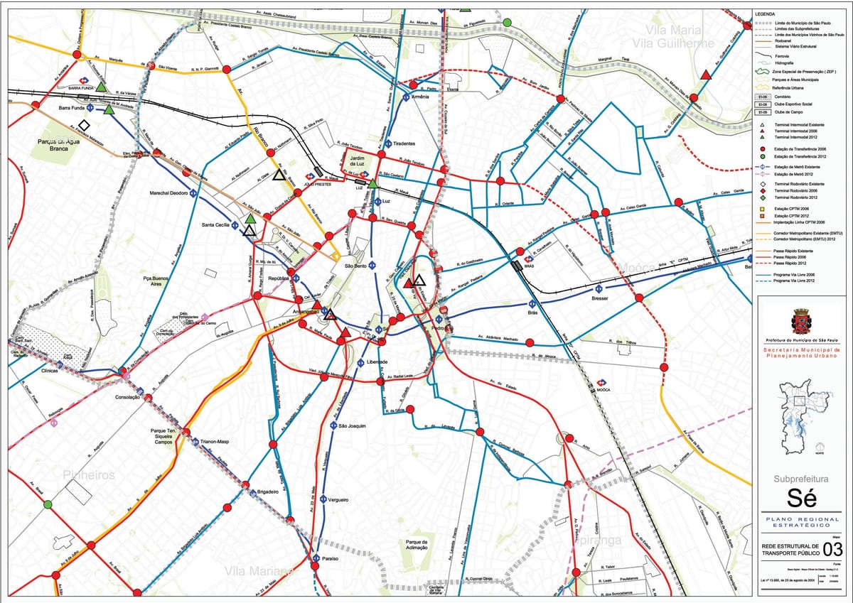 Karte Sé Sao Paulo - Sabiedriskais transports
