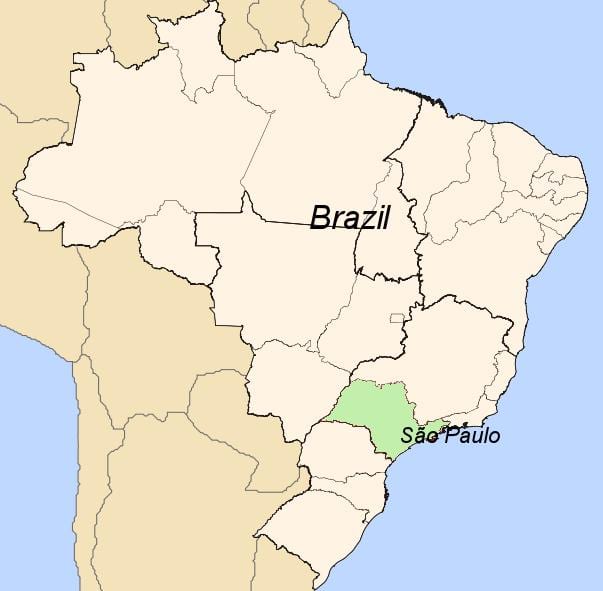 Karte sanpaulu, Brazīlija