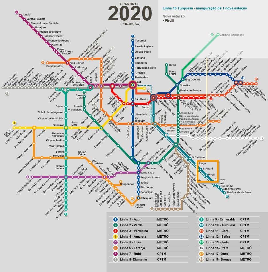 Karte sanpaulu metro tīkls