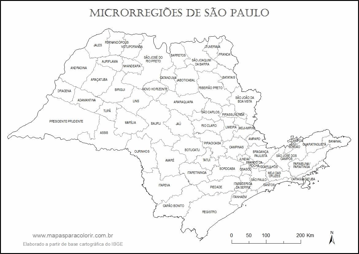 Karte São Paulo virgin -, mikro-un reģionos