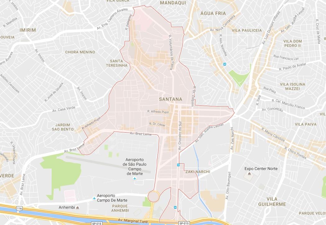 Karte Santana Sao Paulo