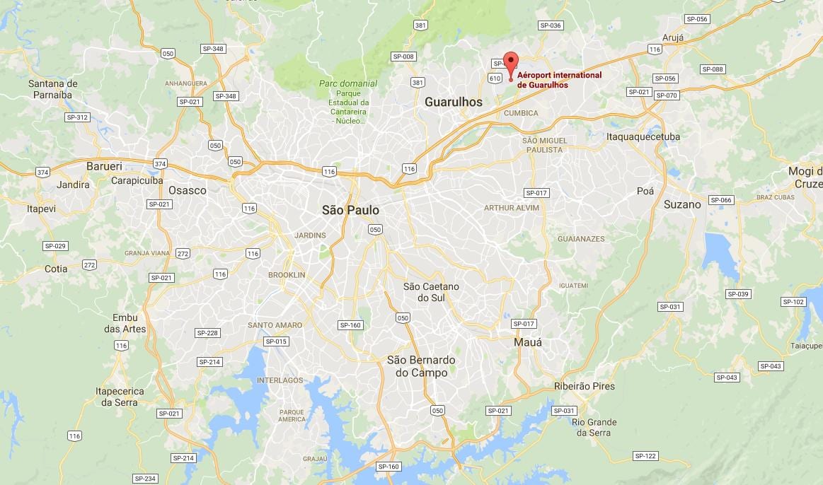Karte starptautiskā lidosta Guarulhos