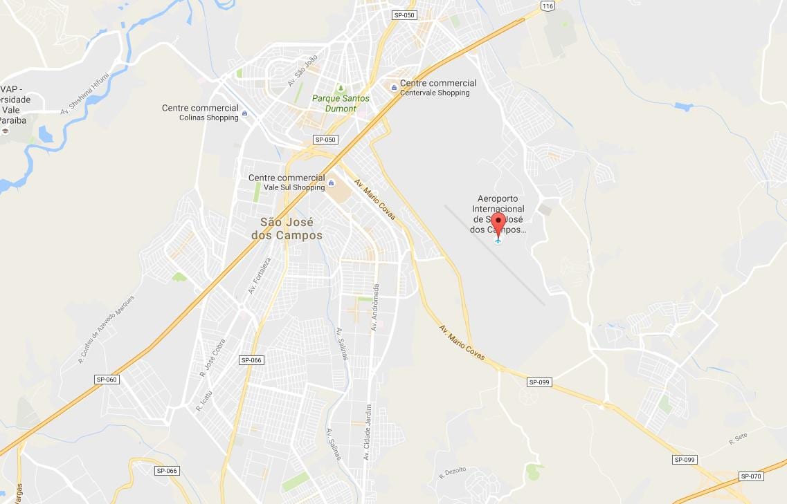 Karte starptautiskā lidosta São José dos Campos