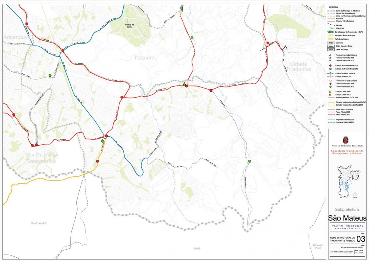 Karte São Mateus Sao Paulo - Sabiedriskais transports