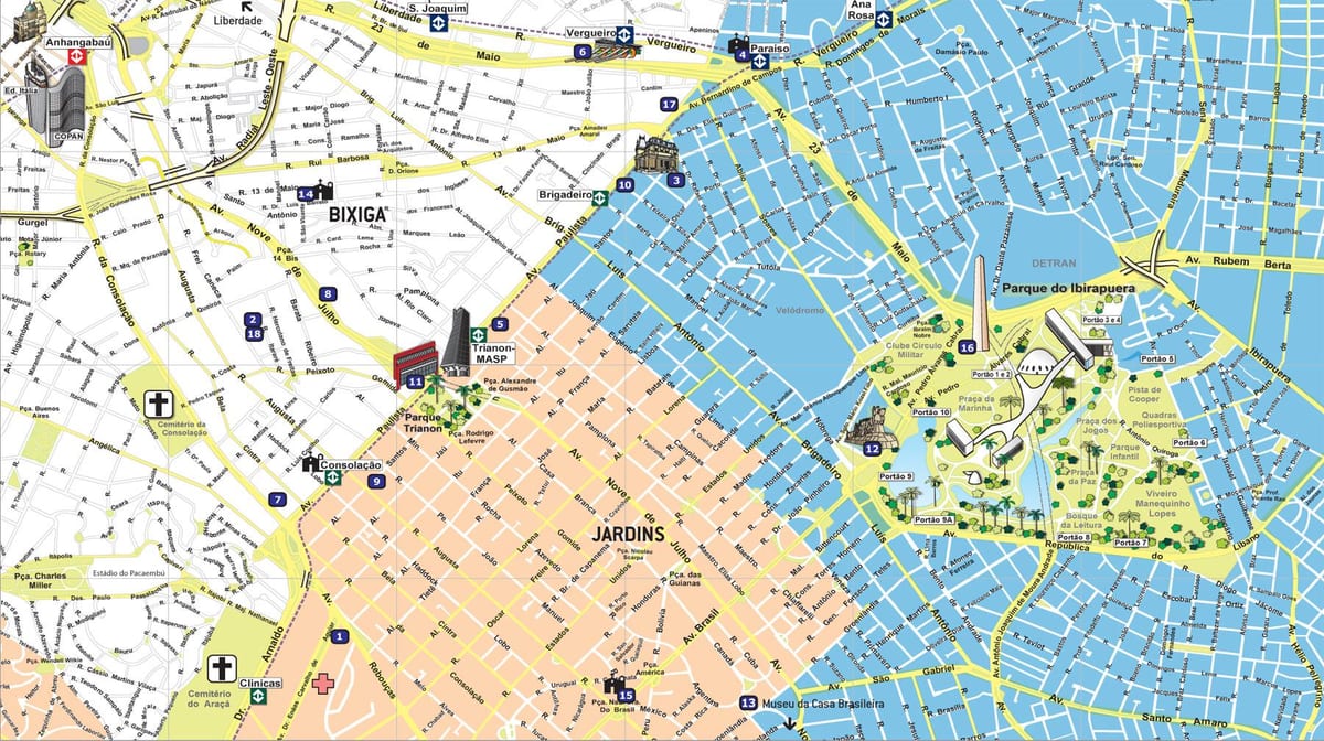 Kartes tūrisma Sao Paulo