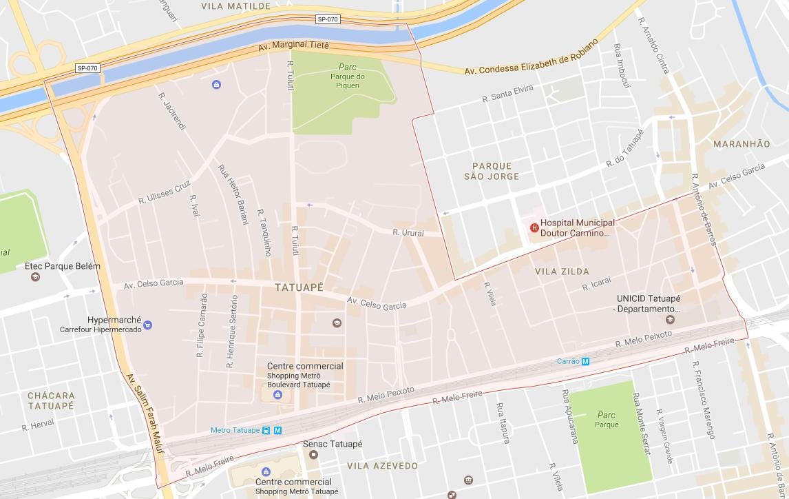 Karte Tatuapé Sao Paulo