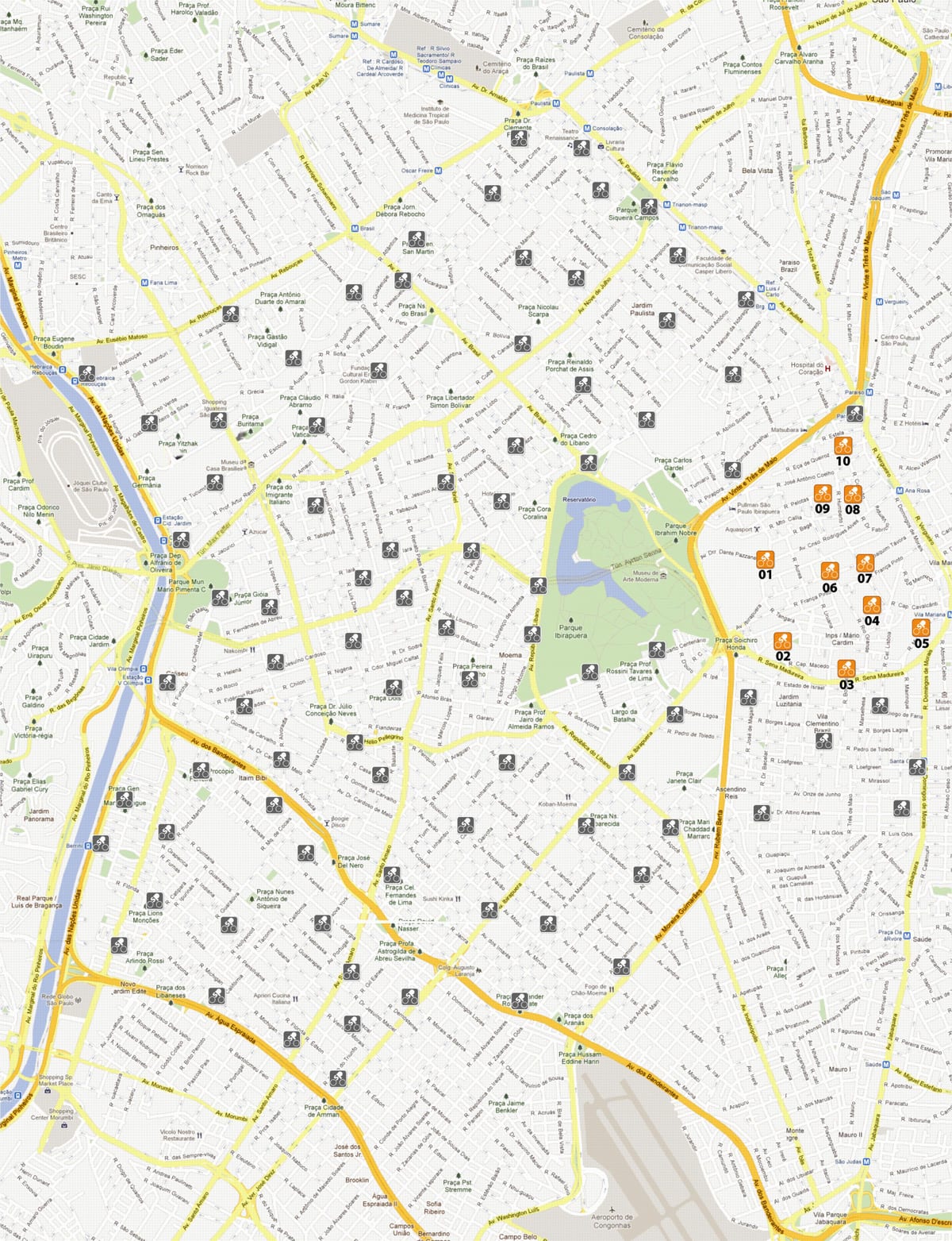 Karte Velosipēdu Sampa