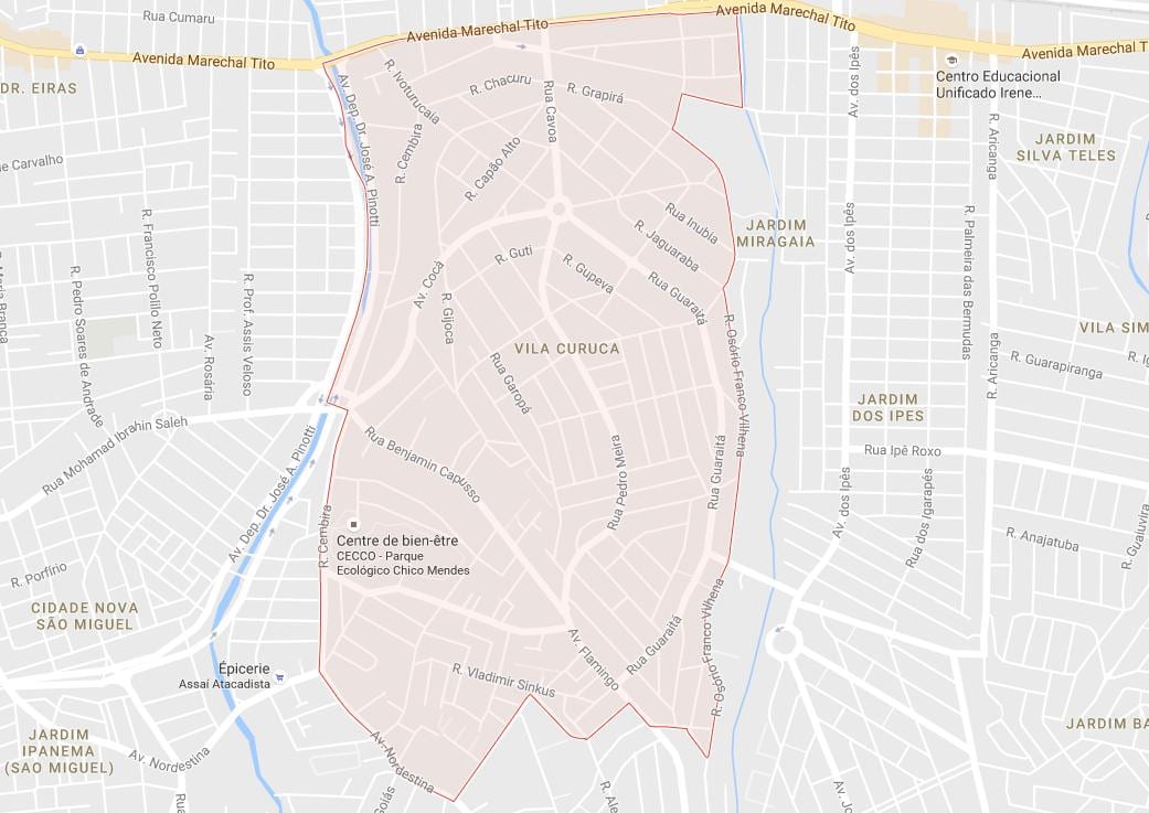 Karte Vila Curuçá Sao Paulo
