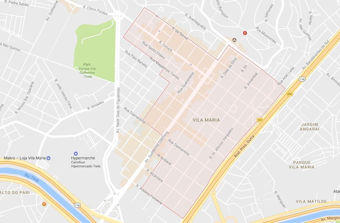 Karte Vila Maria Sao Paulo