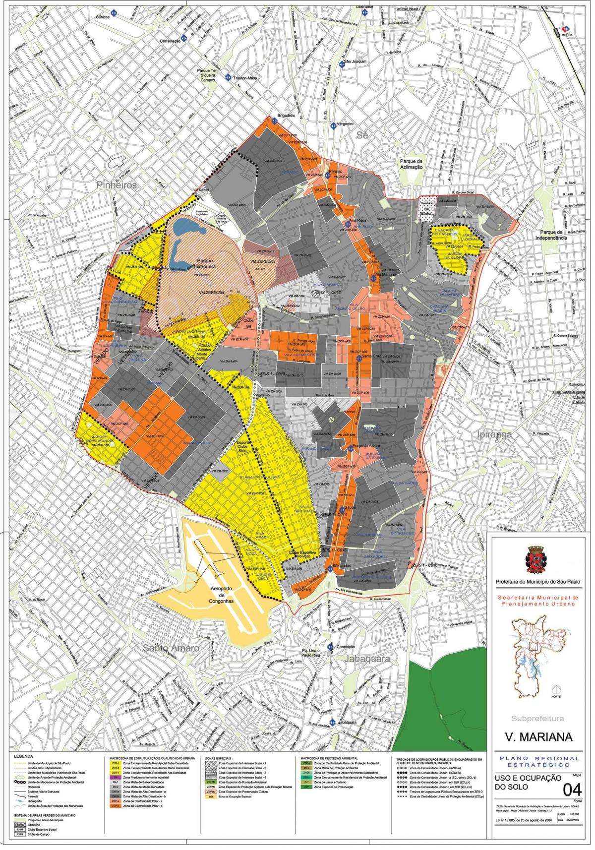 Karte Vila Mariana, Sao Paulo - Nodarbošanās augsnes
