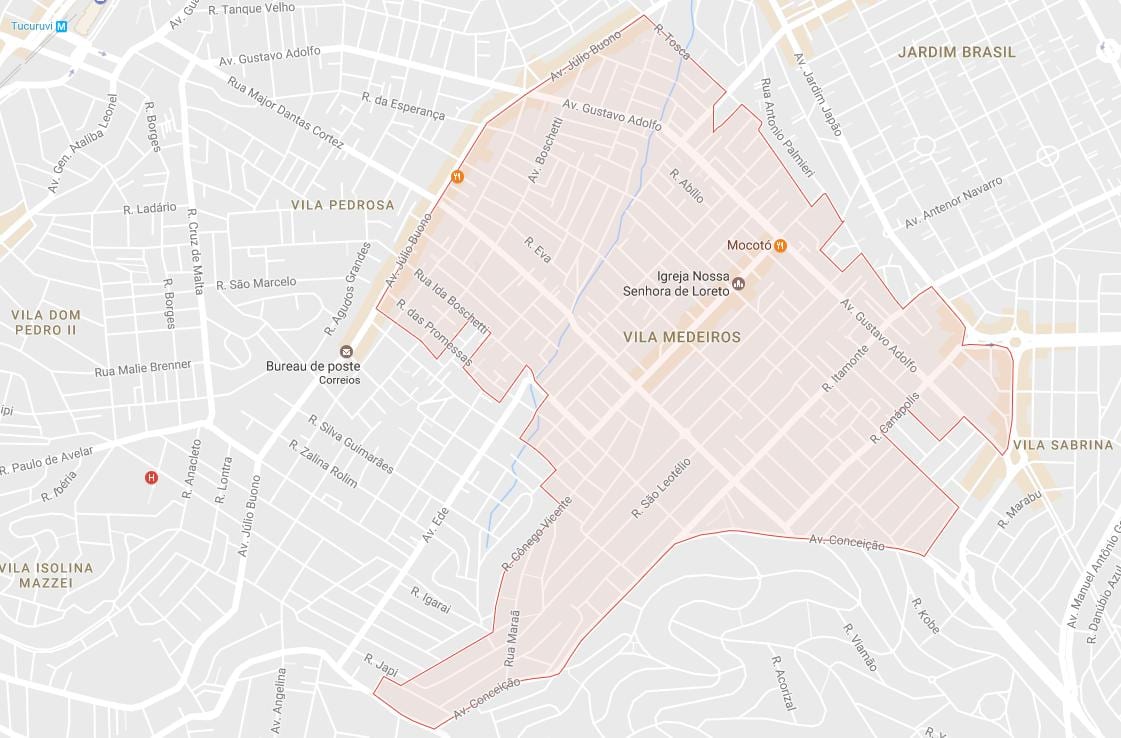 Karte Vila Medeiros Sao Paulo
