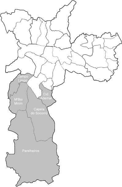 Karte zona Sul Sao Paulo