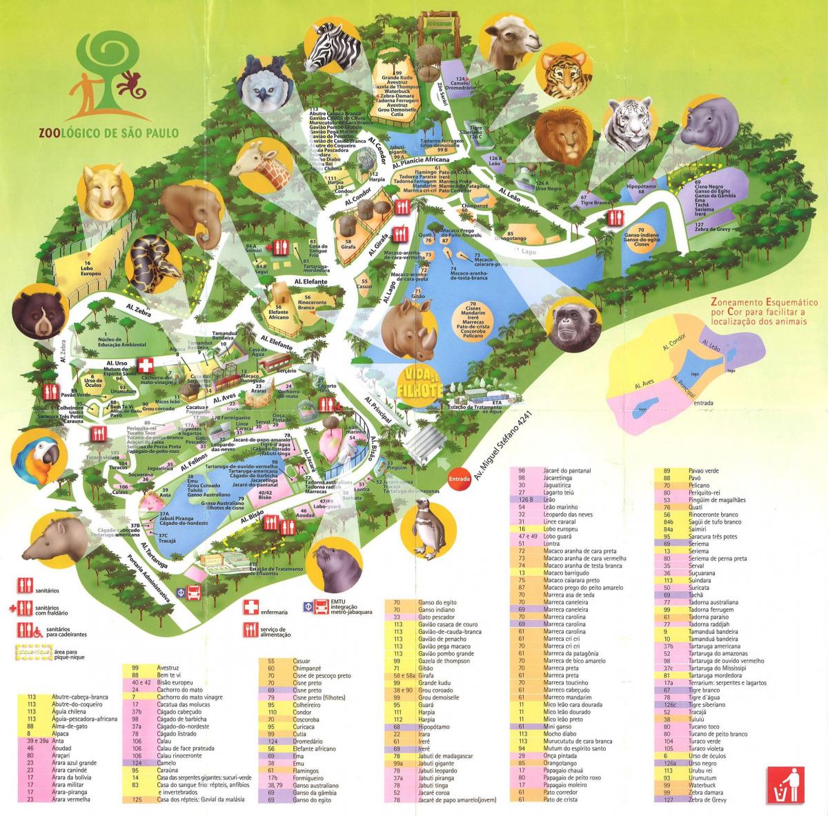 Karte zoological park Sao Paulo