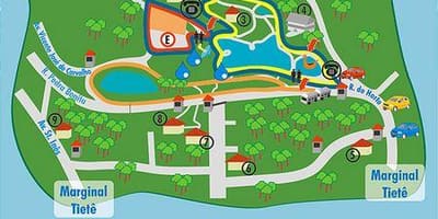 Karte Alberto Löfgren parkā - ziedu dārzs