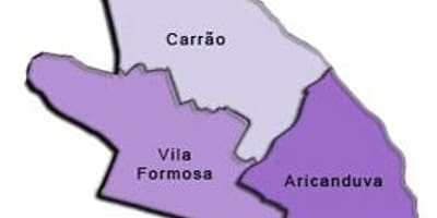 Karte Aricanduva-Vila Formosa sub-prefecture