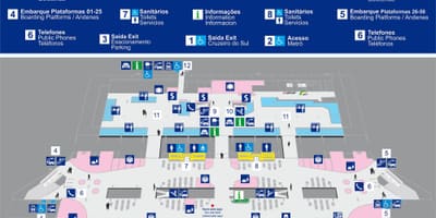 Karte, autobusu terminālu Tietê