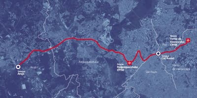 Karte corredor BRT metropolitano Perimetral Alto Tietê