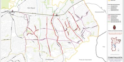 Karte Itaim Paulista - Vila Curuçá Sao Paulo - Ceļi
