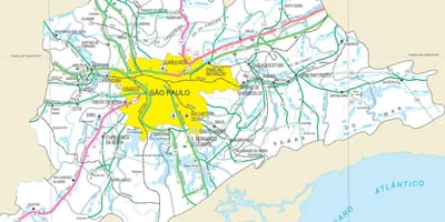Karte lielceļiem nomalē Sao Paulo