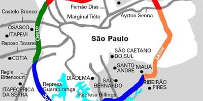 Karte Mário Covas šosejas - SP 21